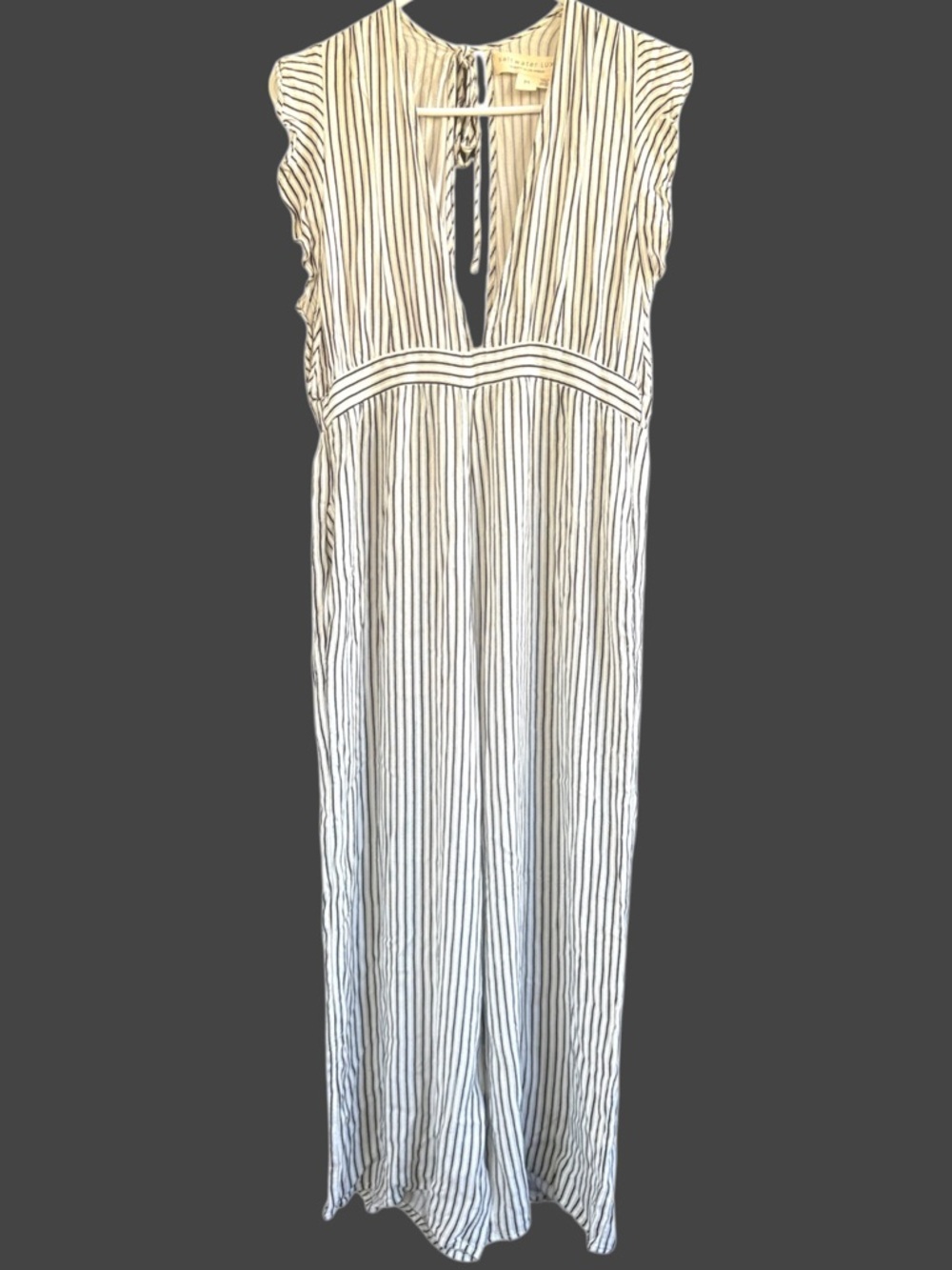 Anthropologie Saltwater LUXU STRIPED flutter Sleeve Jumpsuit Medium